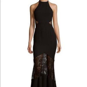 Fame and Partners Black Lace Cutout Dress